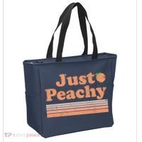 Retro Just Peachy Summer Fun Beach Life Tote Bag thumb 2