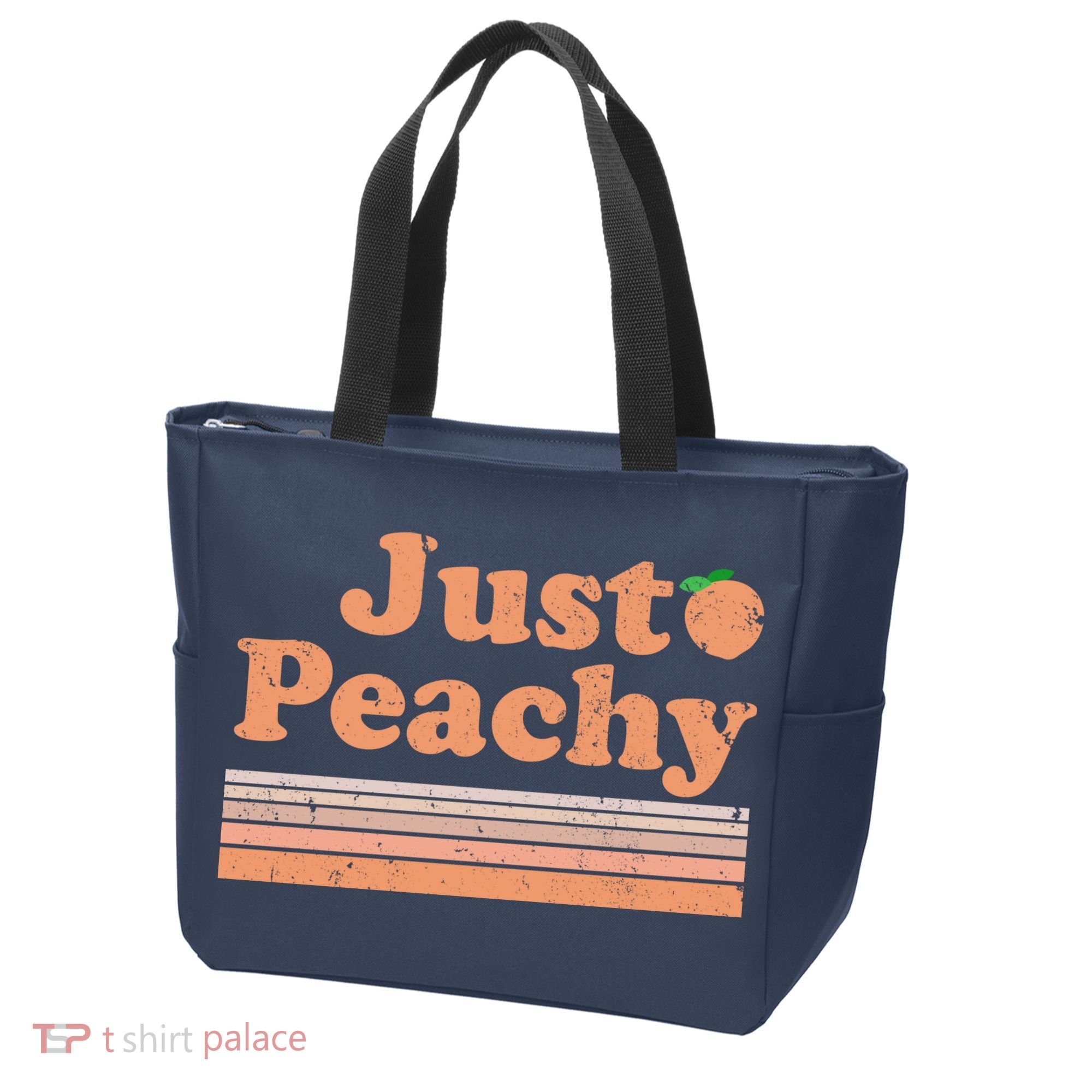 Retro Just Peachy Summer Fun Beach Life Tote Bag