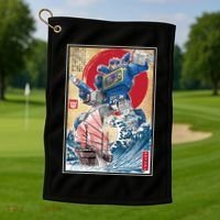Retro Japanese Robot Soundwave Art Golf Towel thumb 1