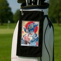 Retro Japanese Robot Soundwave Art Golf Towel thumb 2