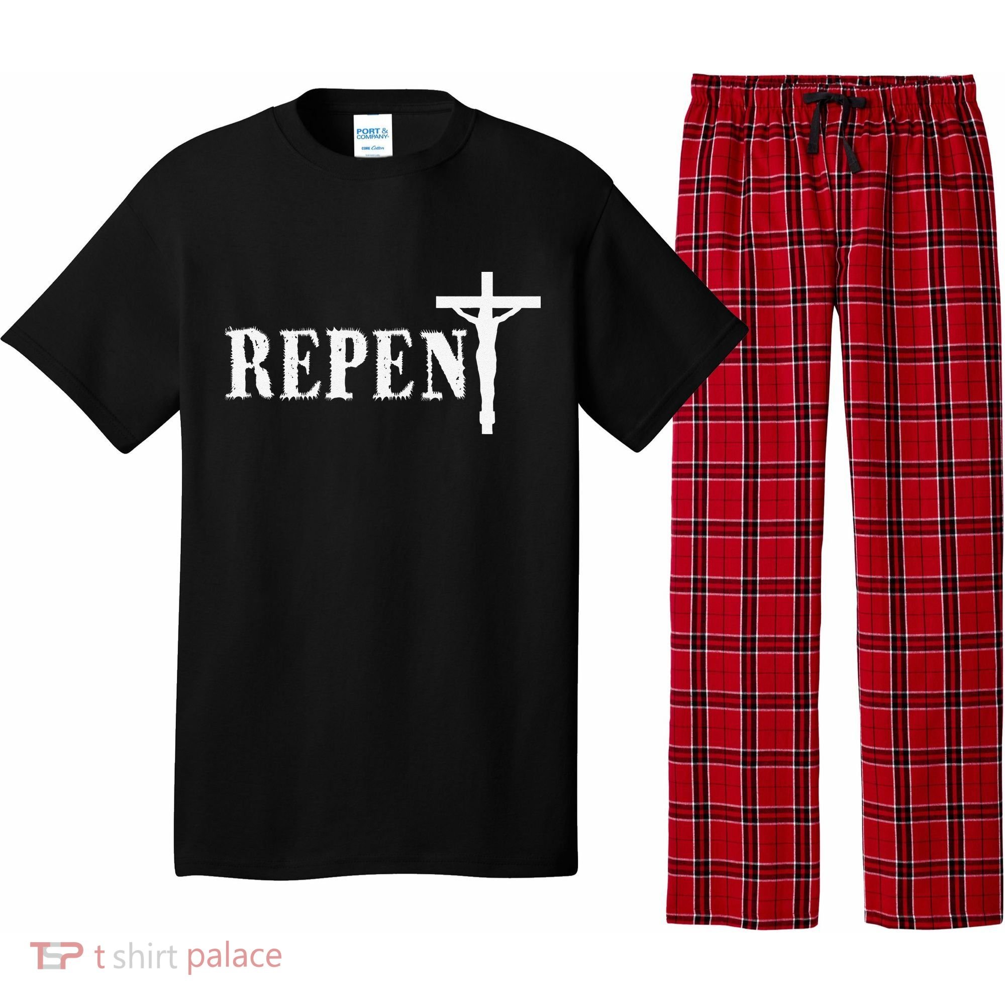 Repent Jesus Saves Religious Gift Pajama Set
