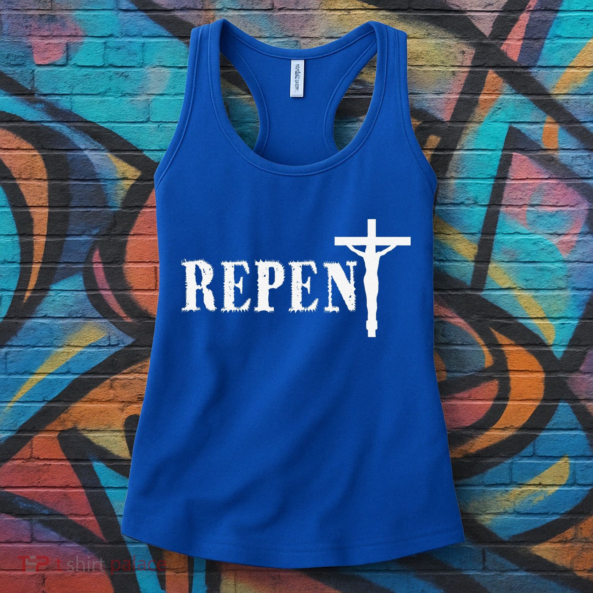 Repent Jesus Saves Religious Gift Women's Tank Top