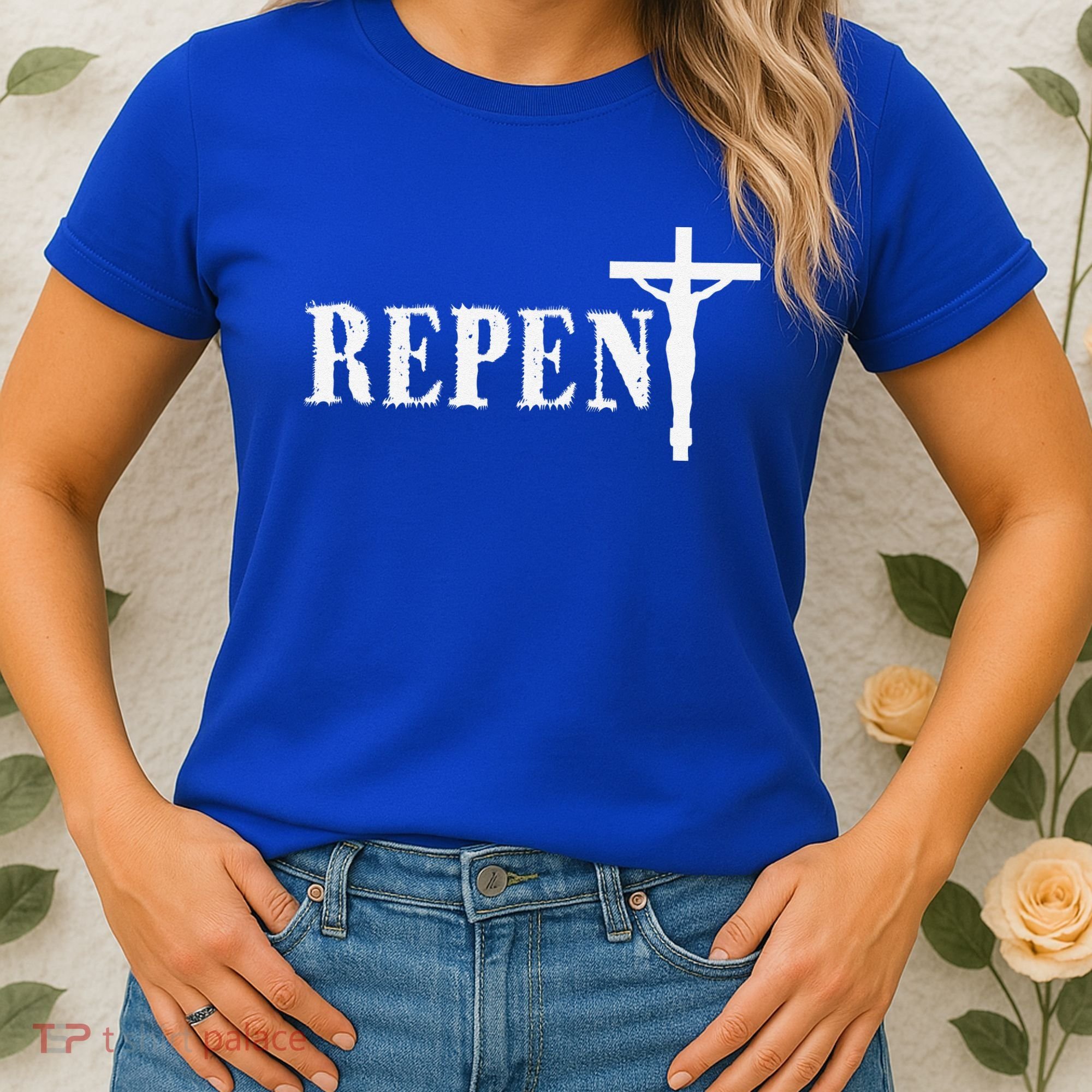Repent Jesus Saves Religious Gift Women's T-Shirt