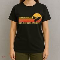 Retro Jet Ski 100 Chance Of Jetskiing Jet Skier Vintage T-Shirt thumb 4