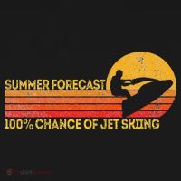 Retro Jet Ski 100 Chance Of Jetskiing Jet Skier Vintage T-Shirt thumb 7