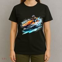 Retro Jet Skier Vintage Beach Jet Ski Jet Kiing Skiing Lover Gift For Skier T-Shirt thumb 4