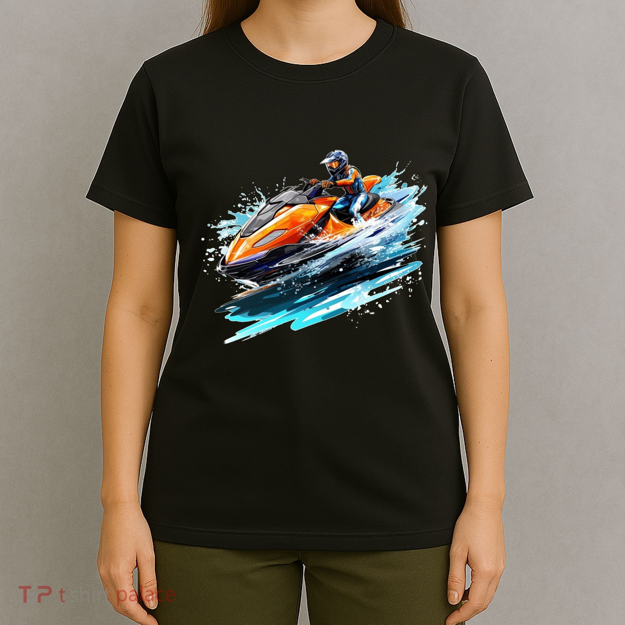 Retro Jet Skier Vintage Beach Jet Ski Jet Kiing Skiing Lover Gift For Skier T-Shirt