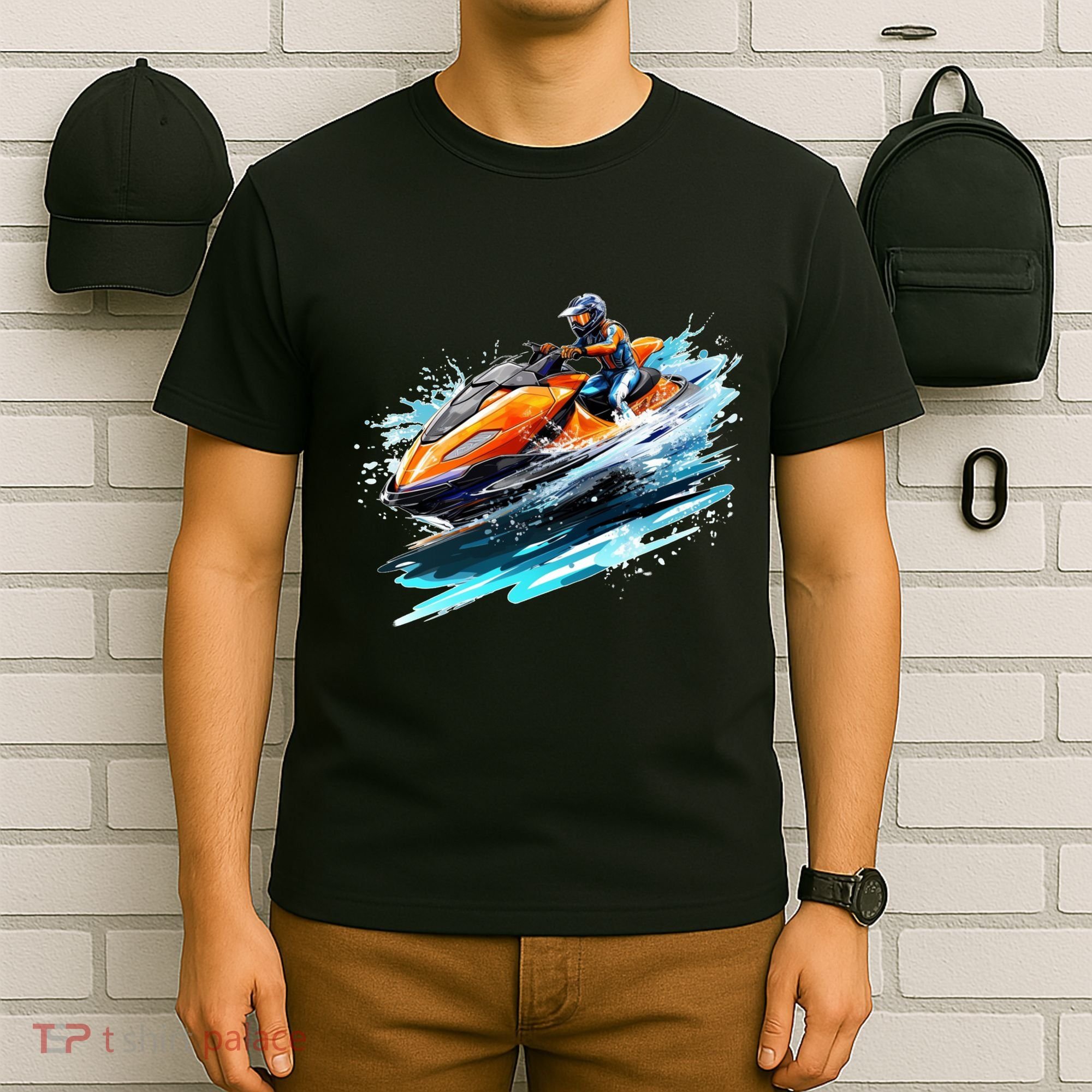 Retro Jet Skier Vintage Beach Jet Ski Jet Kiing Skiing Lover Gift For Skier T-Shirt