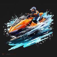Retro Jet Skier Vintage Beach Jet Ski Jet Kiing Skiing Lover Gift For Skier T-Shirt thumb 7