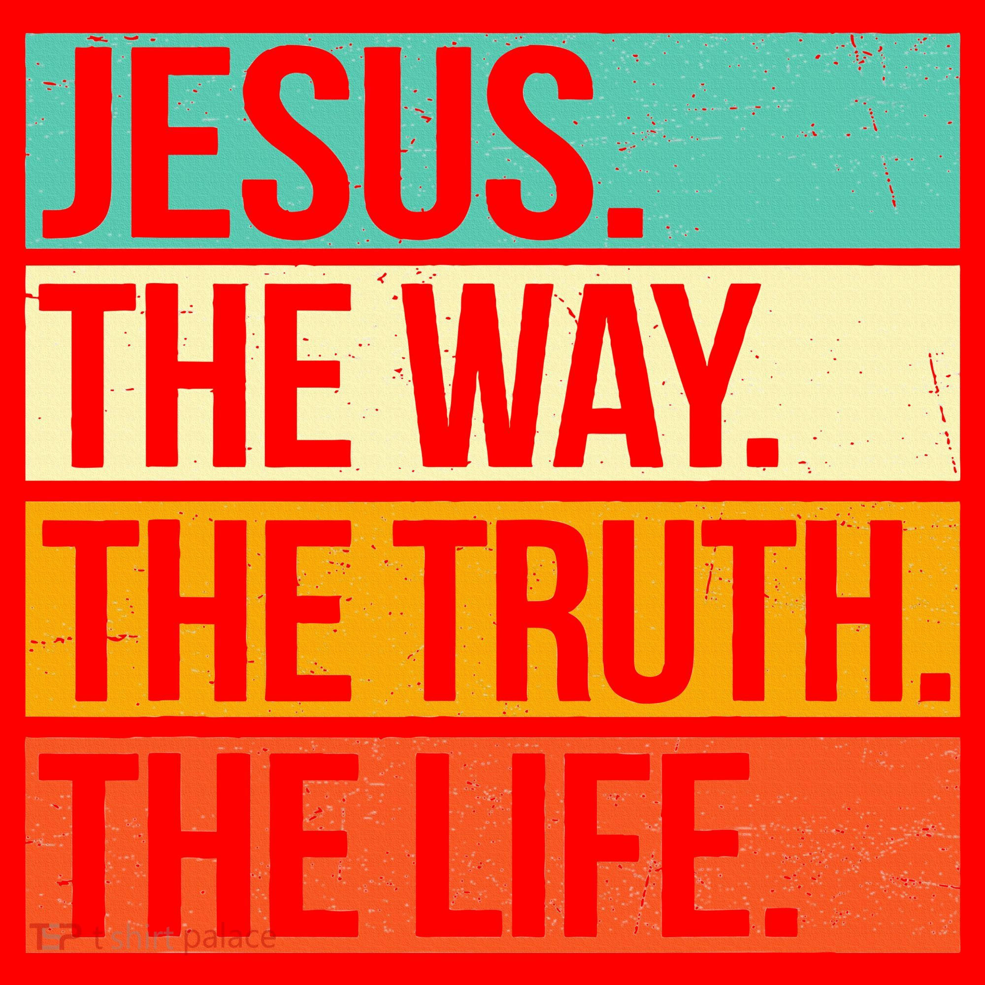 Retro Jesus The Way Truth Life Christian Bible Prayer Santa Hat