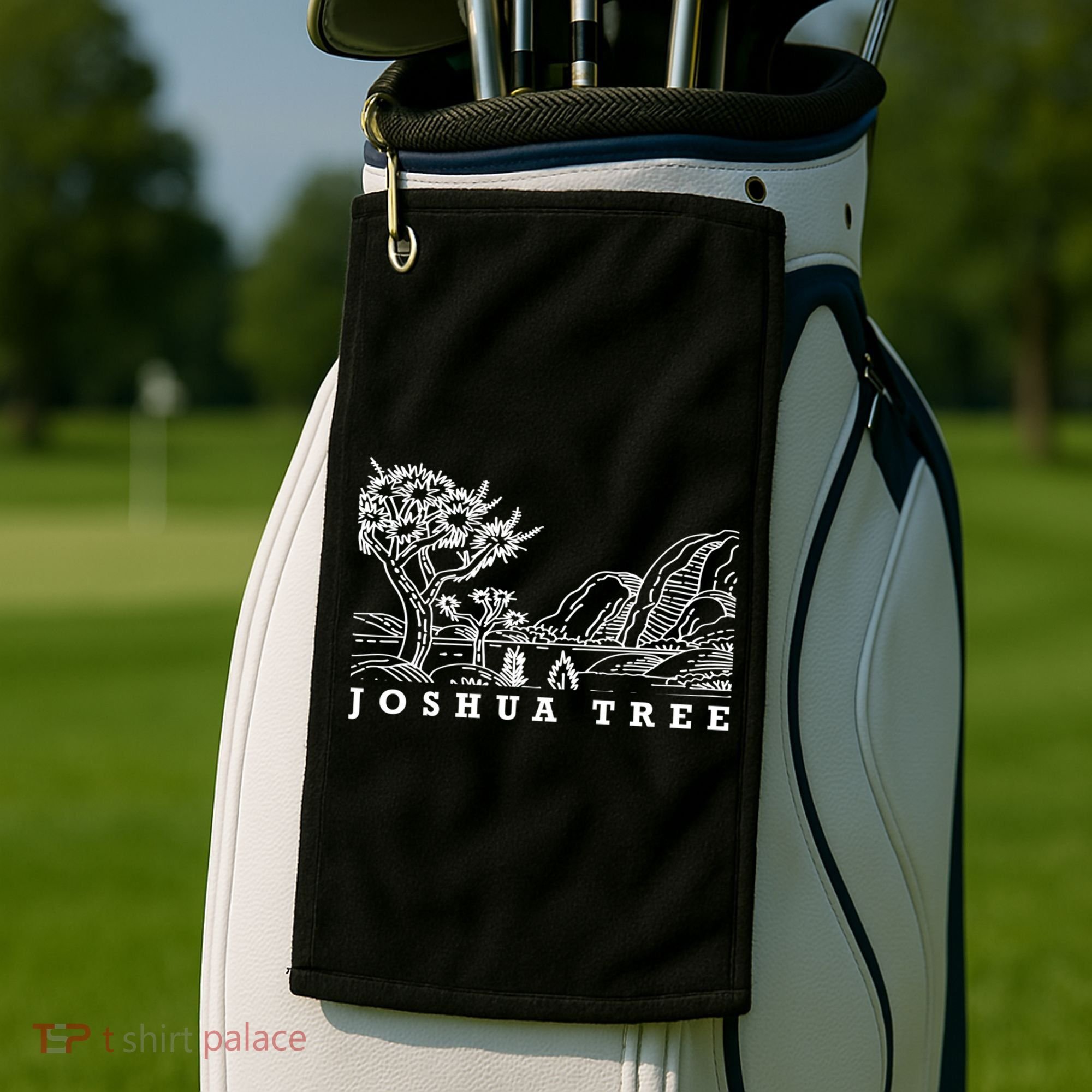 Retro Joshua Tree Funny Gift Desert Palm Nature Cactus Springs Gift Golf Towel