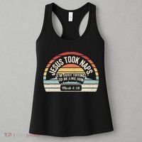 Retro Jesus Took Naps Mark 438 Christian Funny Faith Women's Tank Top thumb 3