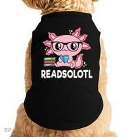 Readsolotl  Kawaii Axolotl Book Lover Funny Reading Doggie Tank thumb 0
