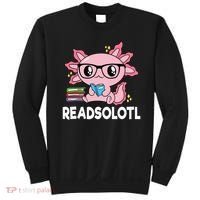 Readsolotl  Kawaii Axolotl Book Lover Funny Reading Sweatshirt thumb 0