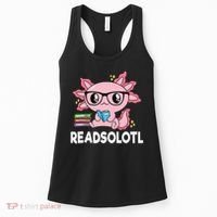 Readsolotl  Kawaii Axolotl Book Lover Funny Reading Women's Tank Top thumb 0