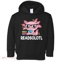 Readsolotl  Kawaii Axolotl Book Lover Funny Reading Toddler Hoodie thumb 0