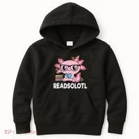Readsolotl  Kawaii Axolotl Book Lover Funny Reading Kids Hoodie thumb 0