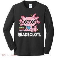Readsolotl  Kawaii Axolotl Book Lover Funny Reading Kids Long Sleeve Shirt thumb 0