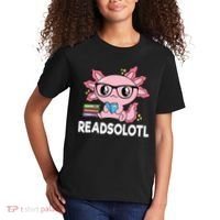 Readsolotl  Kawaii Axolotl Book Lover Funny Reading Kids T-Shirt thumb 2