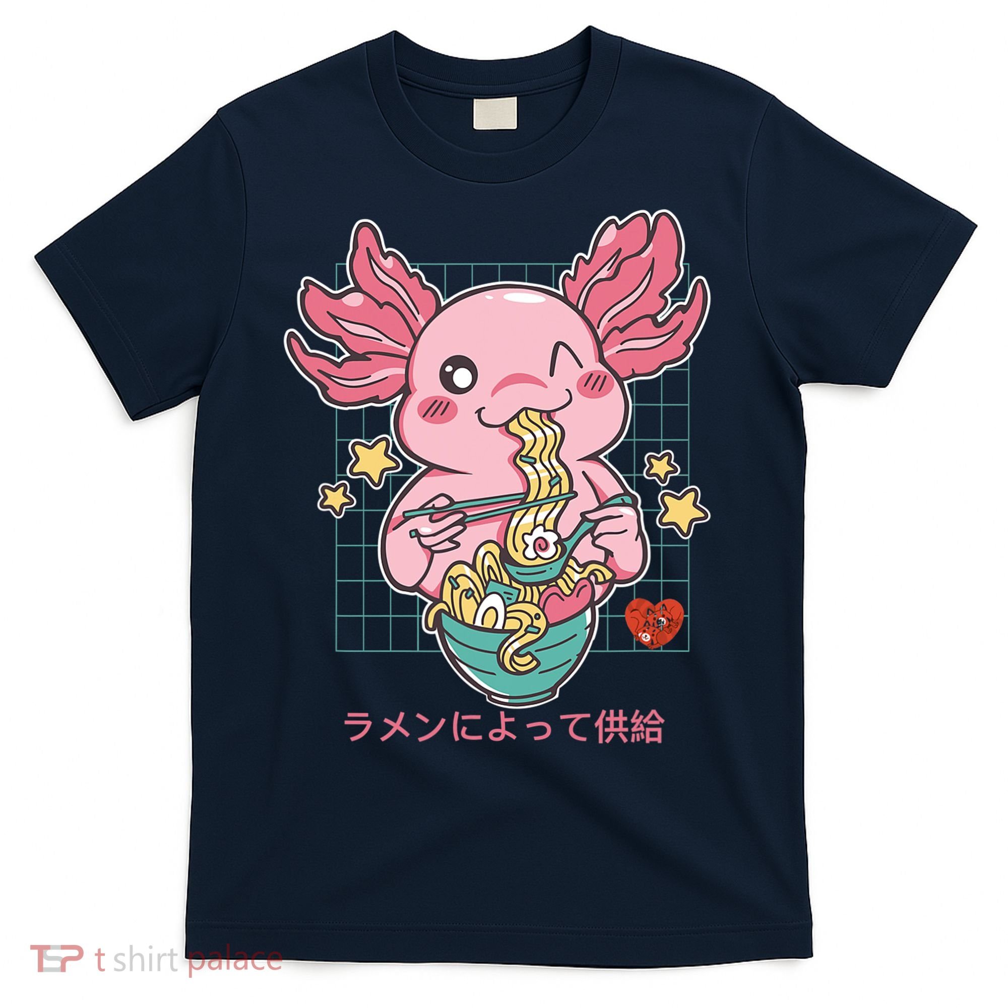 Ramen Kawaii Axolotl Eating Ramen Noodles Anime T-Shirt