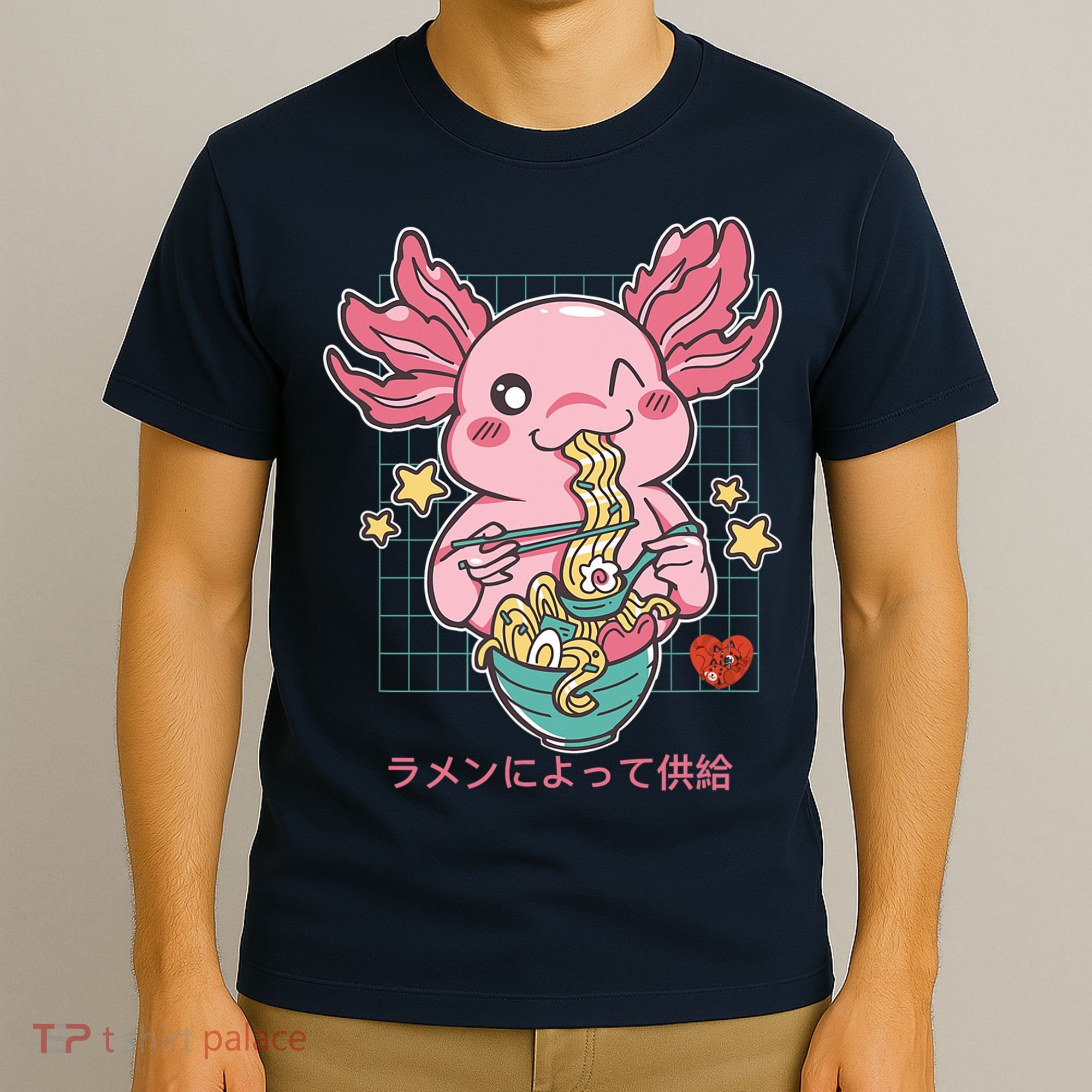 Ramen Kawaii Axolotl Eating Ramen Noodles Anime T-Shirt