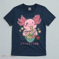Ramen Kawaii Axolotl Eating Ramen Noodles Anime T-Shirt thumb 5
