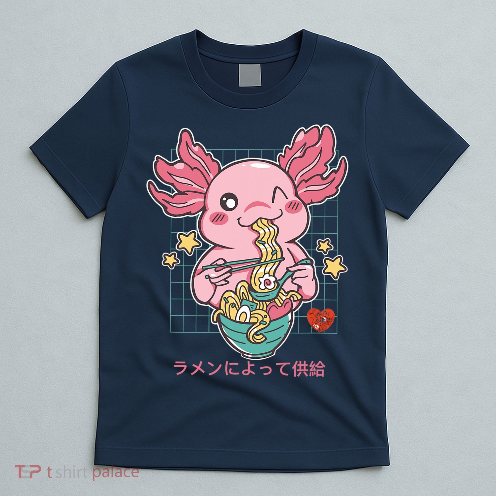 Ramen Kawaii Axolotl Eating Ramen Noodles Anime T-Shirt