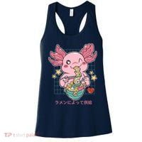 Ramen Kawaii Axolotl Eating Ramen Noodles Anime Women's Tank Top thumb 0