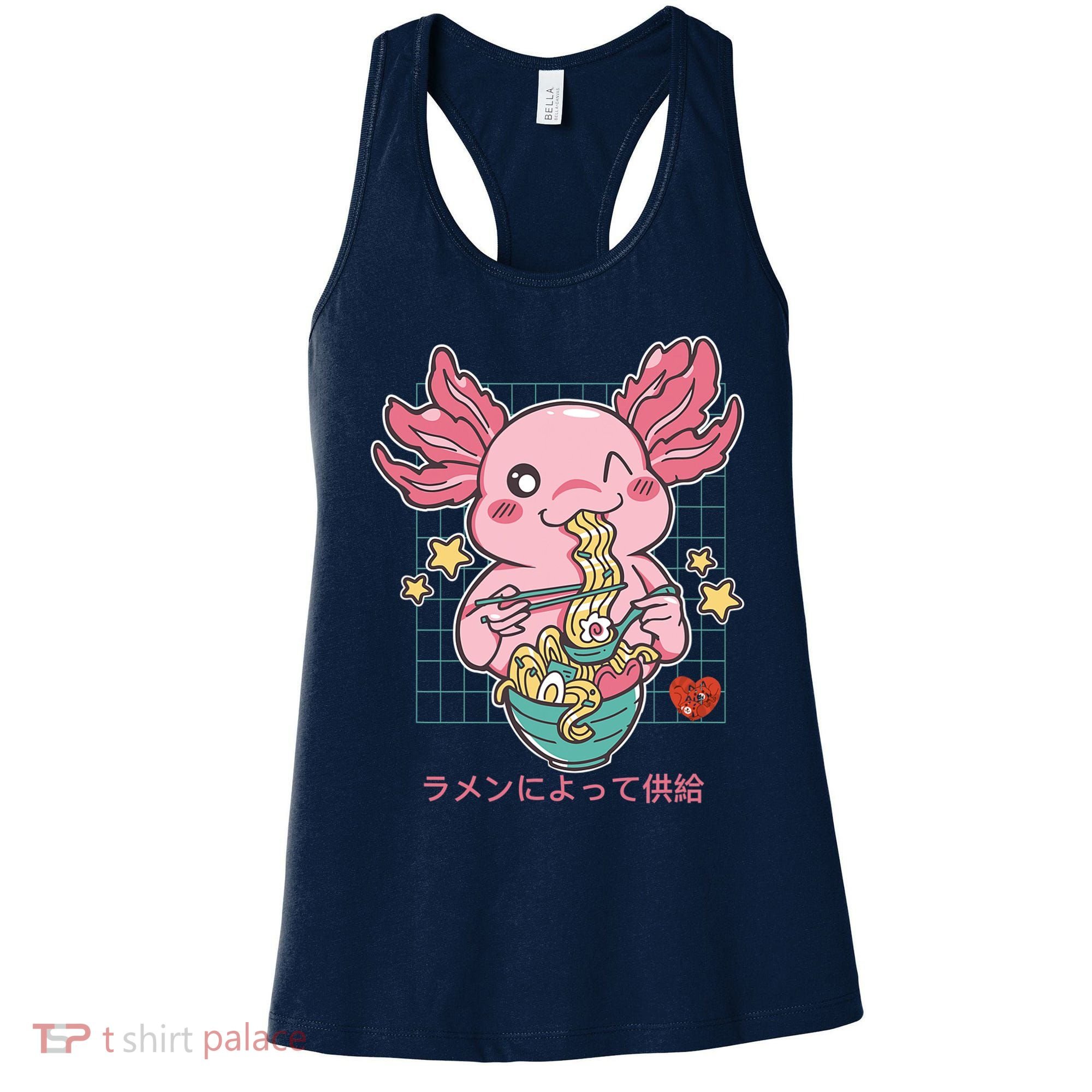 Ramen Kawaii Axolotl Eating Ramen Noodles Anime Women's Tank Top