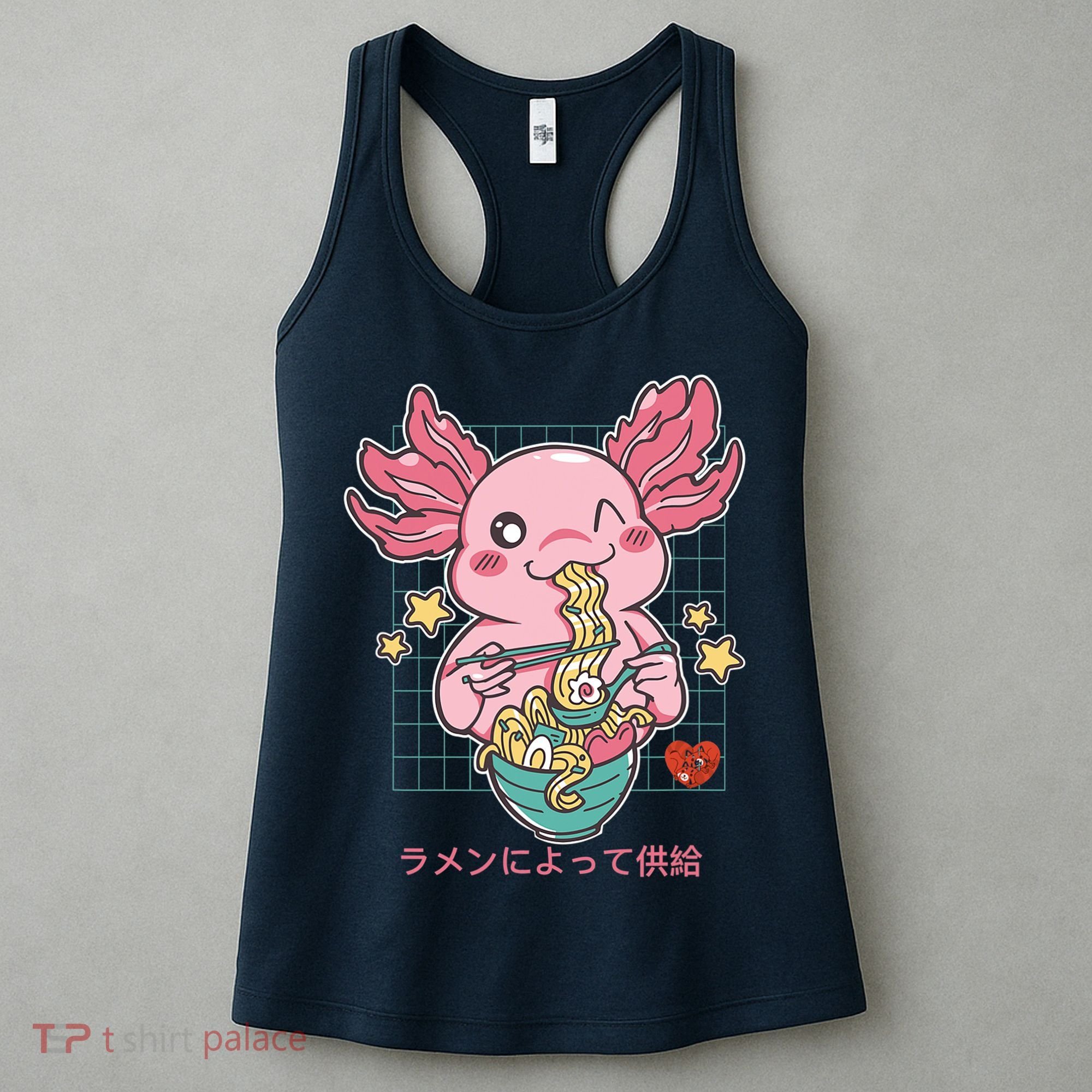 Ramen Kawaii Axolotl Eating Ramen Noodles Anime Women's Tank Top