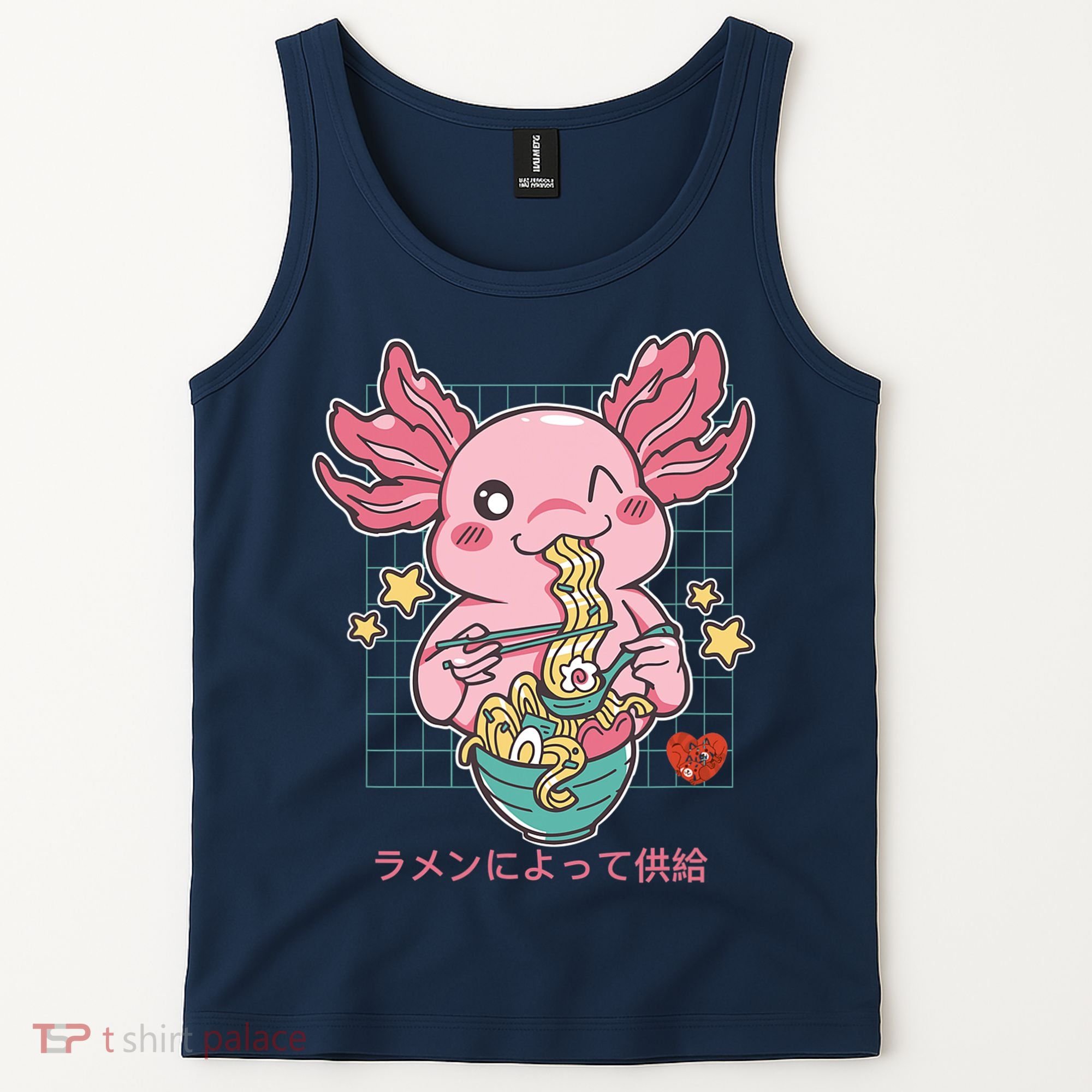 Ramen Kawaii Axolotl Eating Ramen Noodles Anime Tank Top