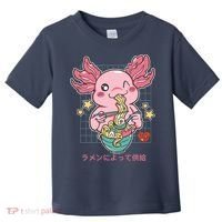 Ramen Kawaii Axolotl Eating Ramen Noodles Anime Toddler T-Shirt thumb 0