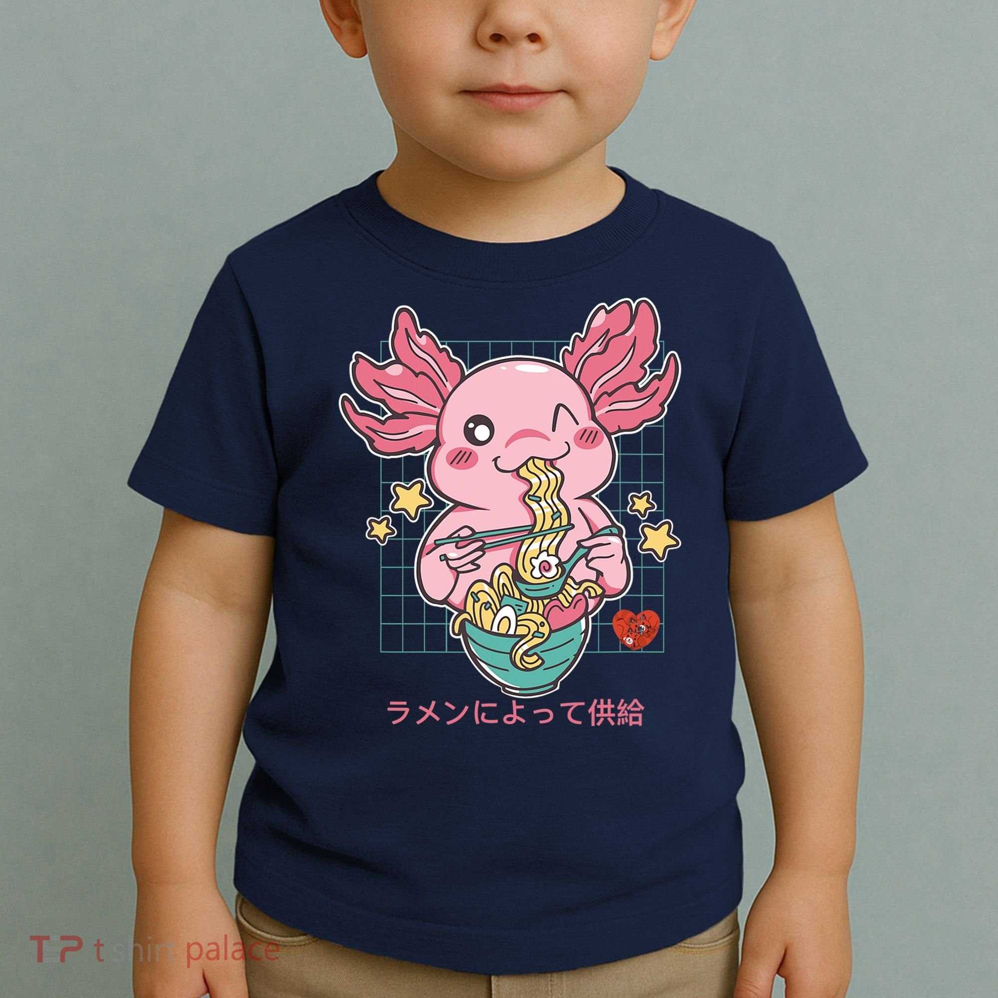 Ramen Kawaii Axolotl Eating Ramen Noodles Anime Toddler T-Shirt