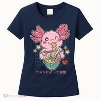 Ramen Kawaii Axolotl Eating Ramen Noodles Anime Women's T-Shirt thumb 0