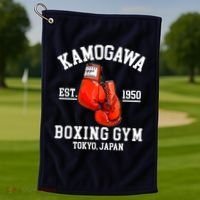 Retro Kamogawa Boxing Gym EST. 1950 Golf Towel thumb 1