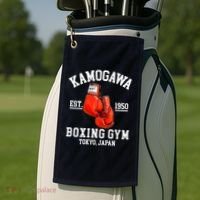 Retro Kamogawa Boxing Gym EST. 1950 Golf Towel thumb 2
