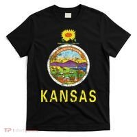 Retro Kansas Flag Vintage Ks Souvenir Gift T-Shirt thumb 0