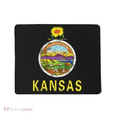 Retro Kansas Flag Vintage Ks Souvenir Gift Mousepad