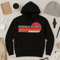 Retro Kamala Harris Obviously Harris Obviously Hoodie thumb 3