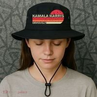 Retro Kamala Harris Obviously Harris Obviously Bucket Hat thumb 3