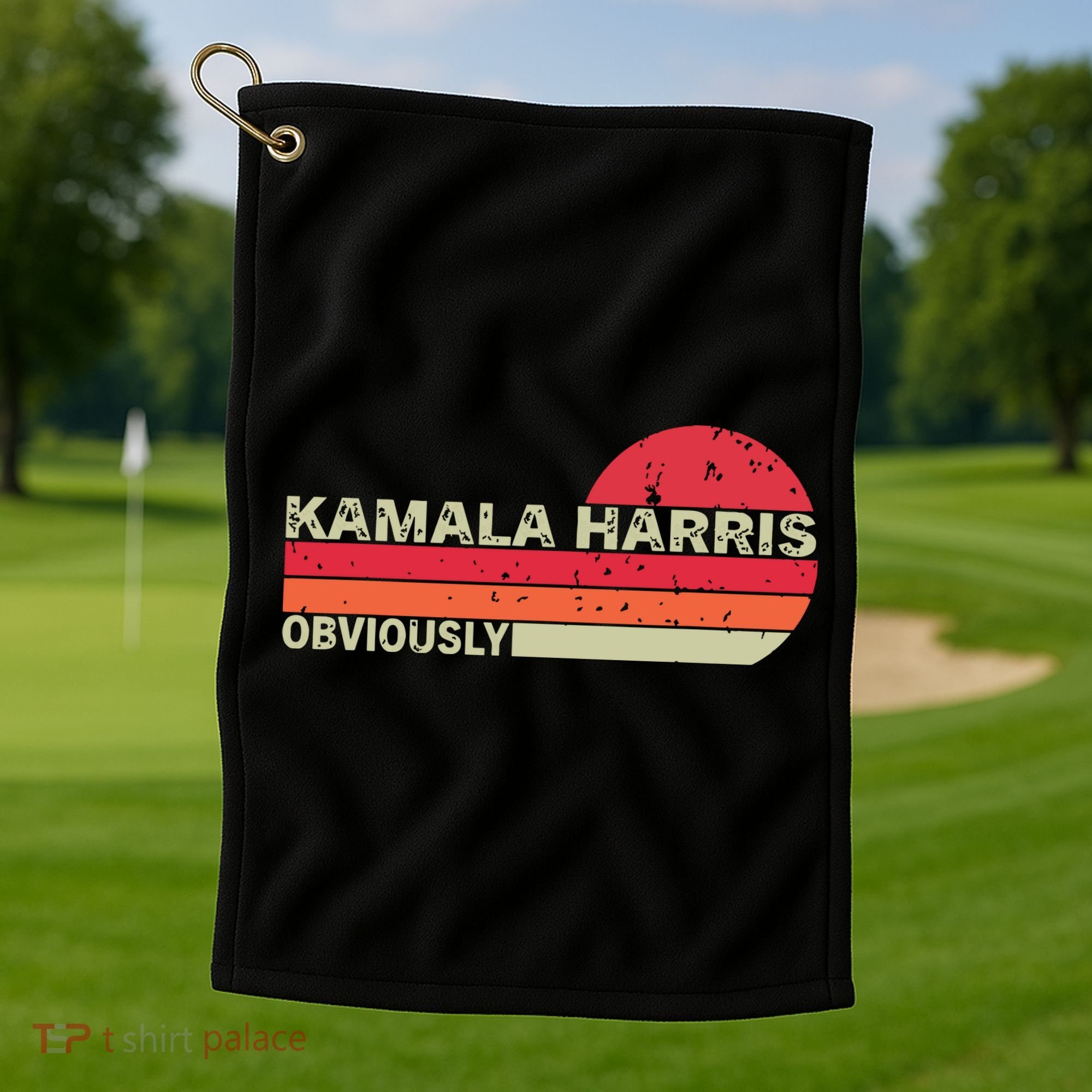 Retro Kamala Harris Obviously Harris Obviously Golf Towel