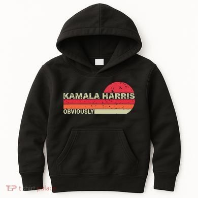Retro Kamala Harris Obviously Harris Obviously Kids Hoodie