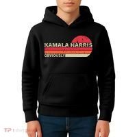 Retro Kamala Harris Obviously Harris Obviously Kids Hoodie thumb 4
