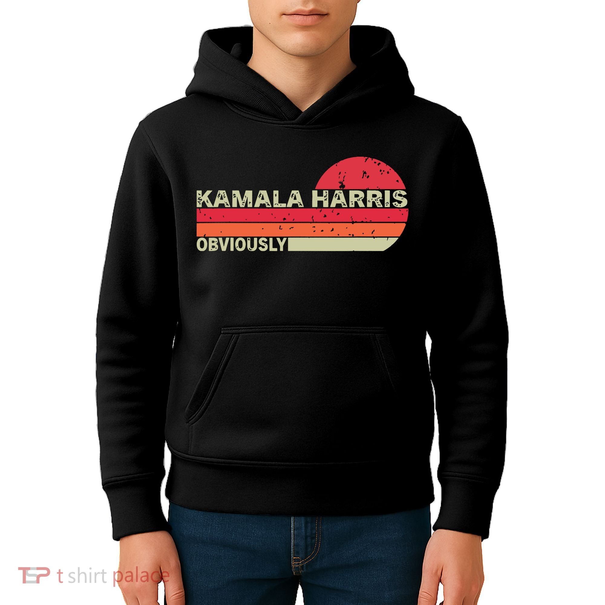 Retro Kamala Harris Obviously Harris Obviously Kids Hoodie