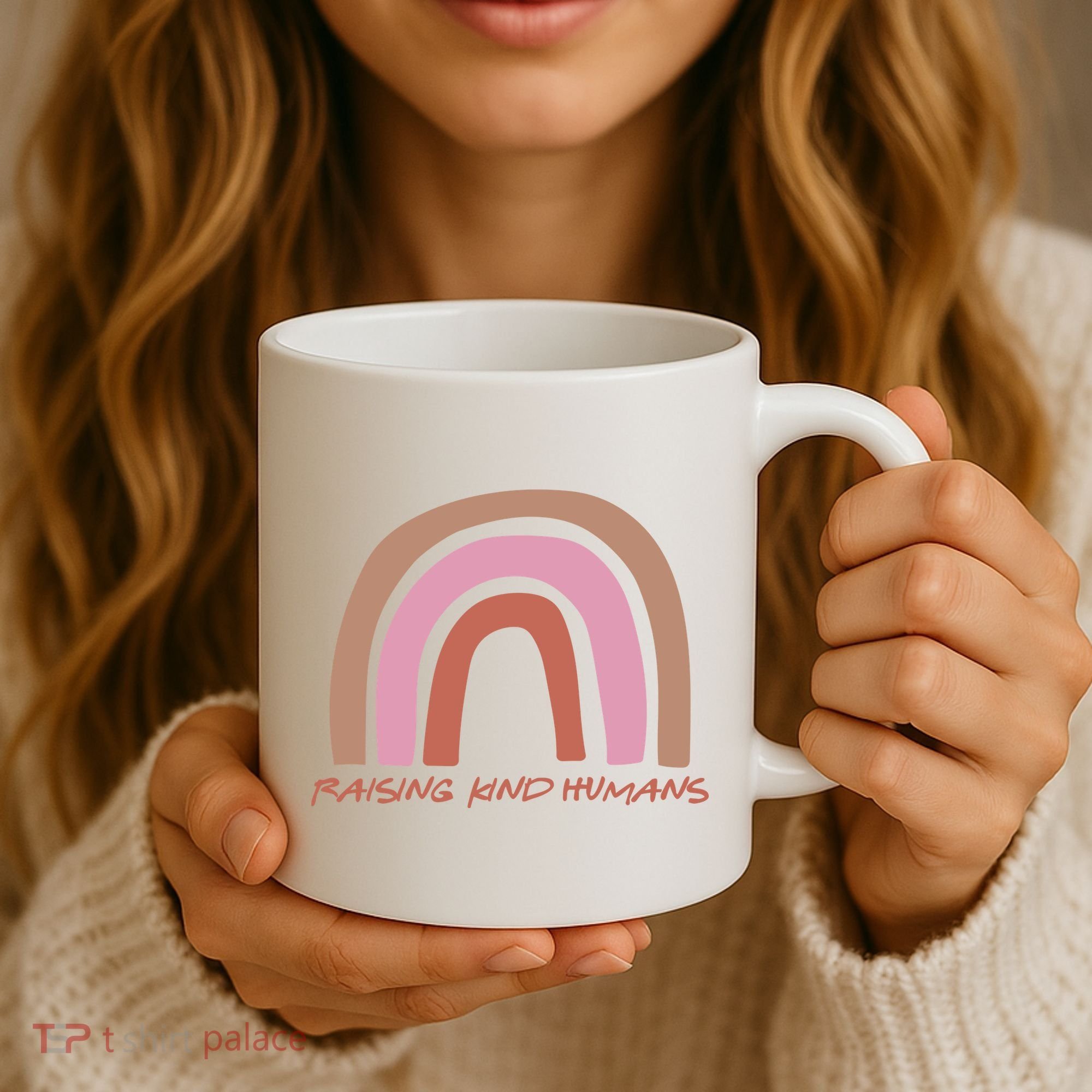 Raising Kind Humans Rainbow Coffee Mug
