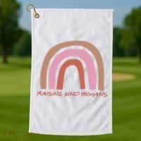 Raising Kind Humans Rainbow Golf Towel thumb 1