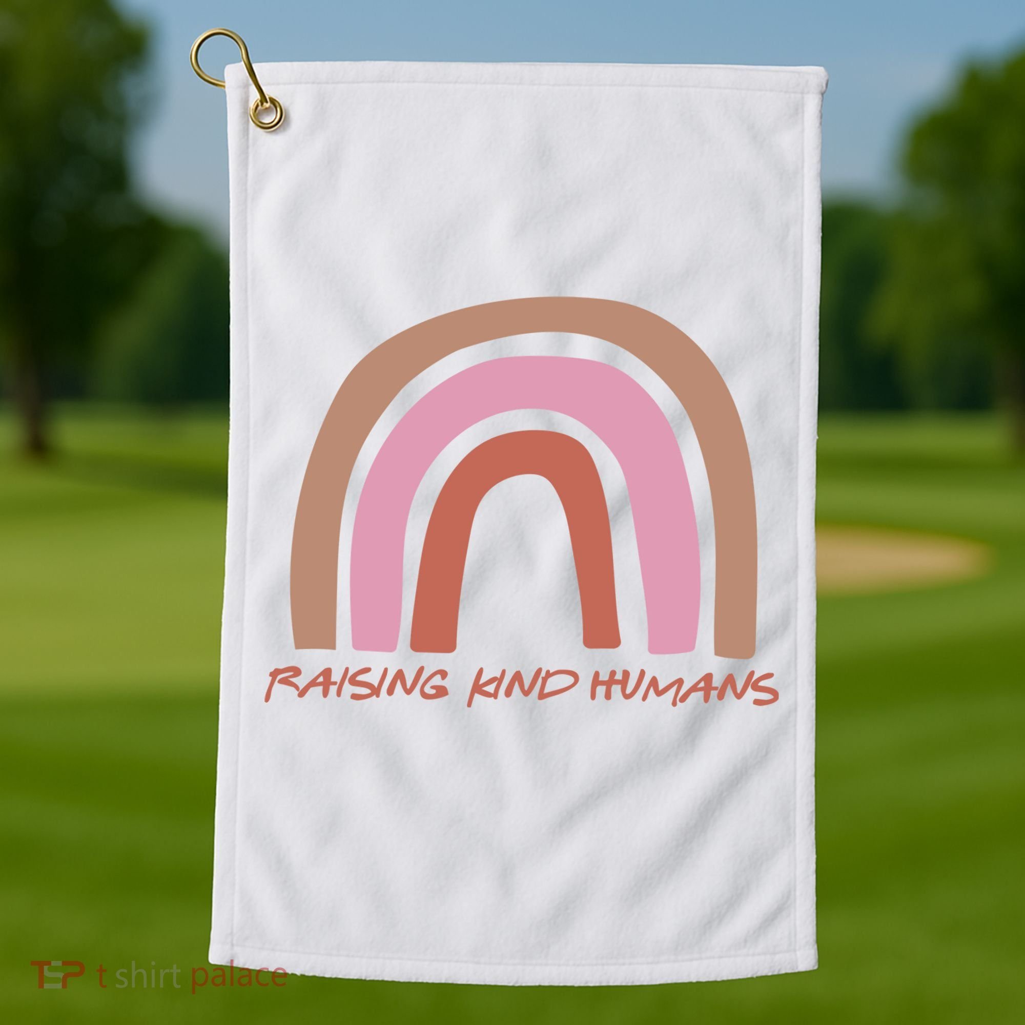 Raising Kind Humans Rainbow Golf Towel