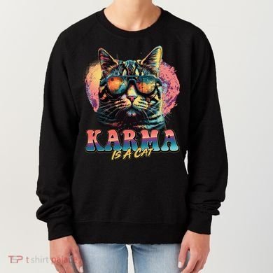 Retro Karma Is A Cat Women's Sweatshirt