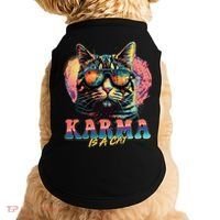Retro Karma Is A Cat Doggie Tank thumb 0