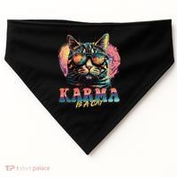 Retro Karma Is A Cat USA-Made Doggie Bandana thumb 0